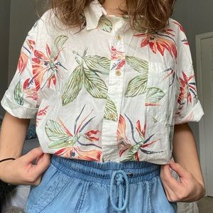 Floral button down 🧡